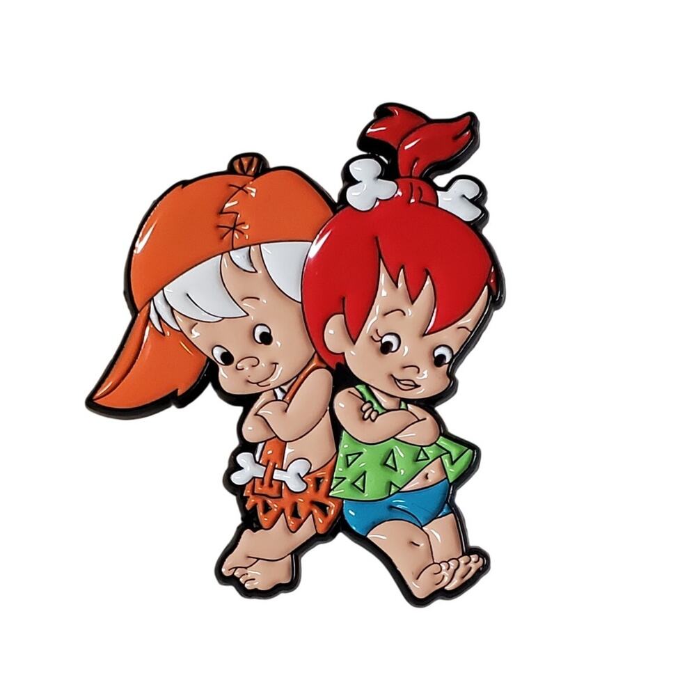 Flintstones Bam Bam and Pebbles Enamel Pin - .1.5"